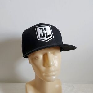 Justice League Snapback Flat Brim Black White Baseball Hat Cap